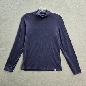 Figs Navy Blue Merino Wool Blend Mock Neck Long-sleeve Underscrub